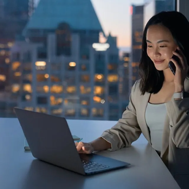 RealNex user on a call while working in the platform.