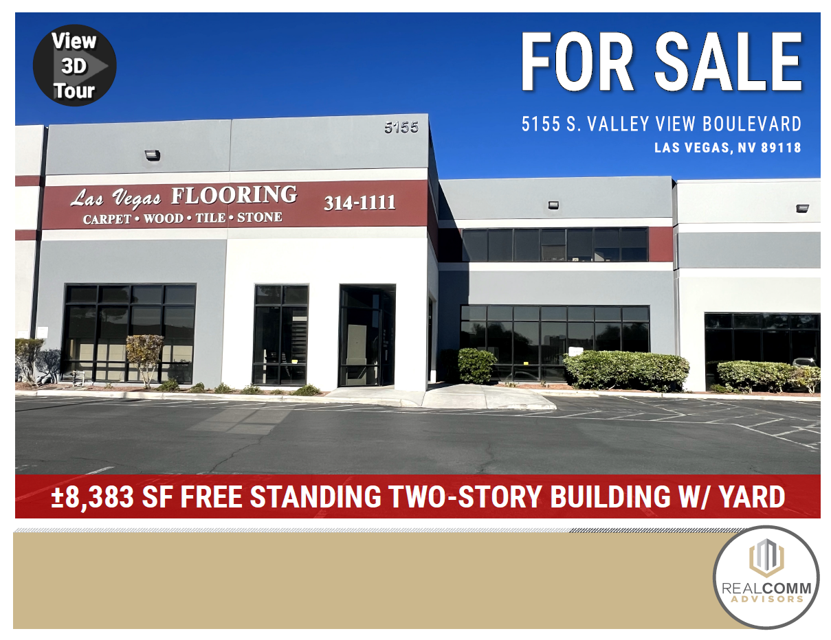 8,383 SF Building w/ Yard in SW fronting Valley View Blvd Near