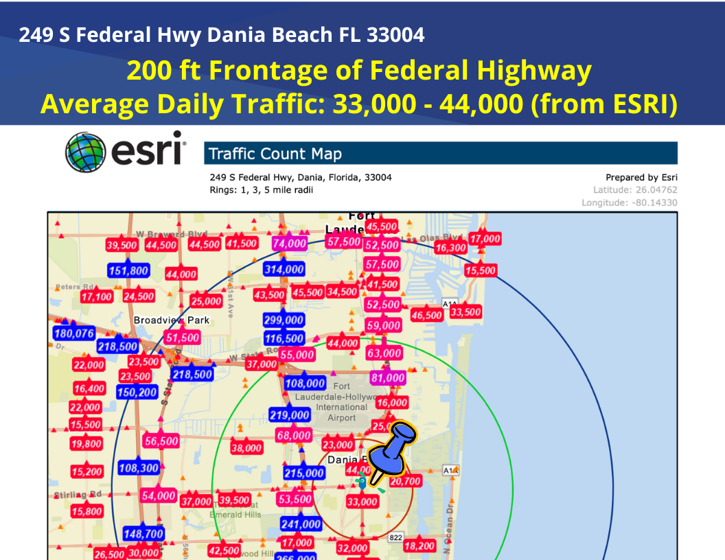 0.88 AC LOT with 200 FT Frontage on Federal Highway, 249 South Federal Highway, Dania Beach, FL 33004