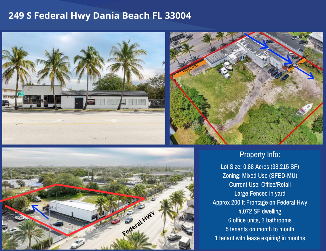 0.88 AC LOT with 200 FT Frontage on Federal Highway, 249 South Federal Highway, Dania Beach, FL 33004