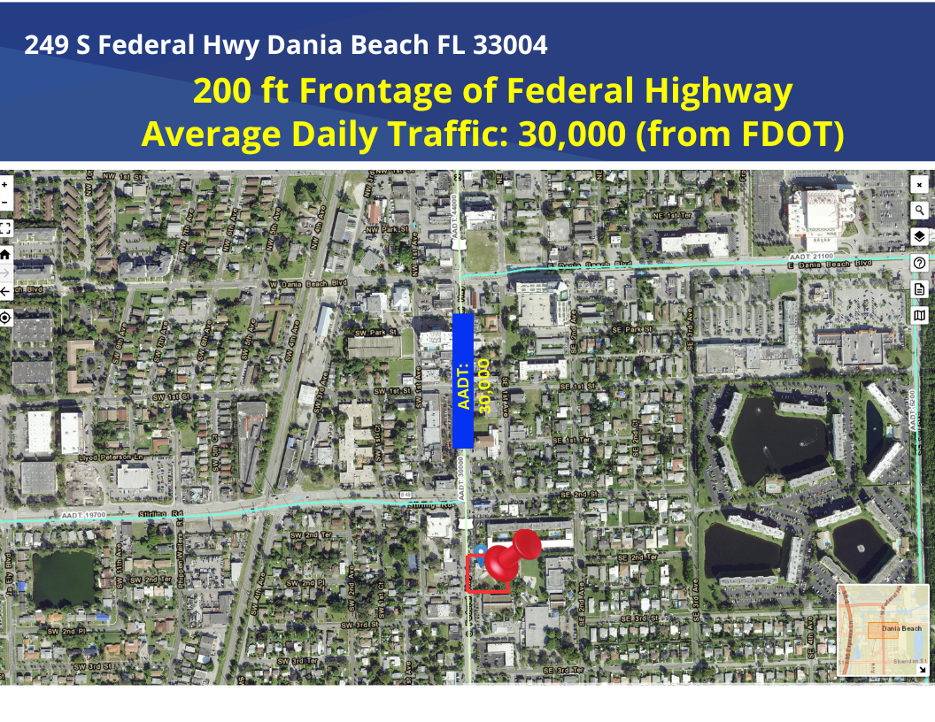 0.88 AC LOT with 200 FT Frontage on Federal Highway, 249 South Federal Highway, Dania Beach, FL 33004