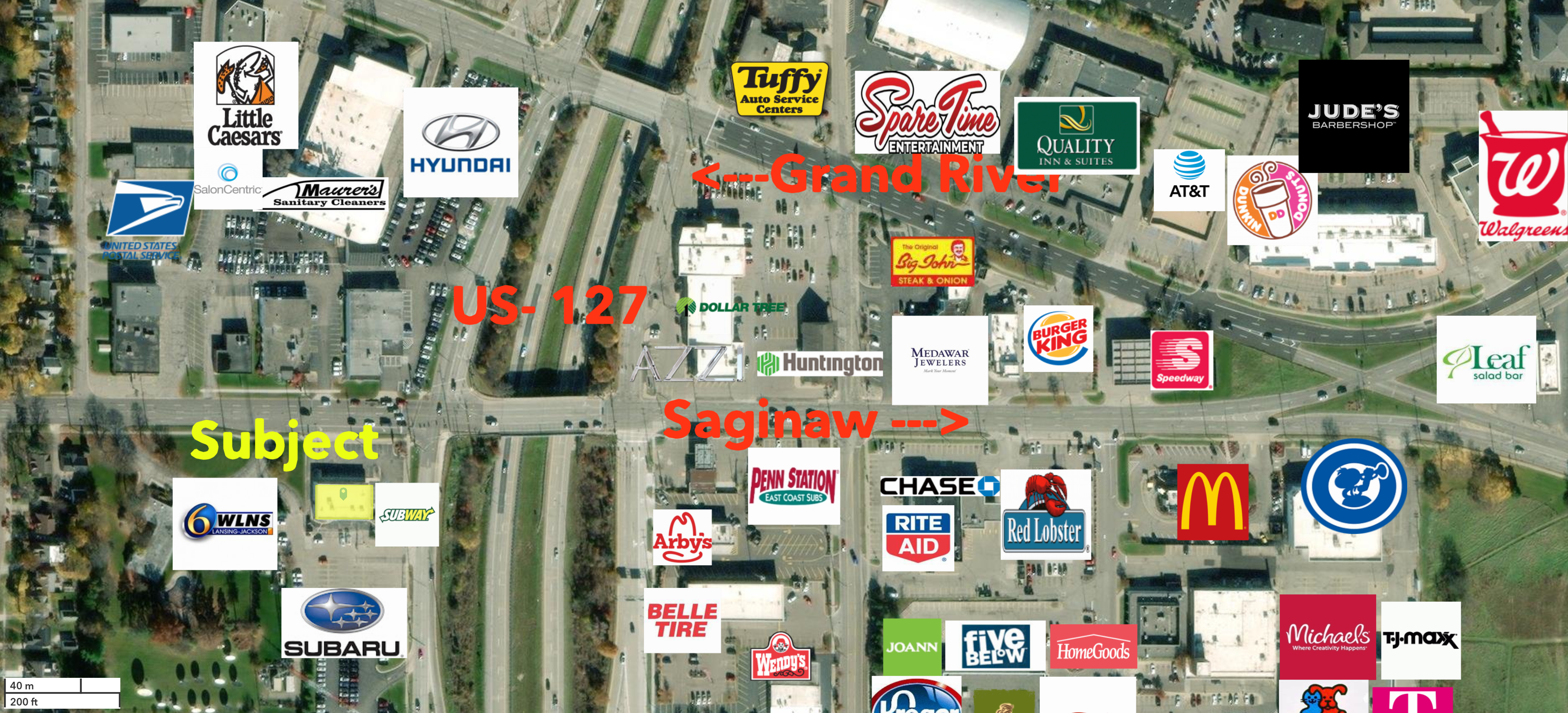 Retail Space with Potential Drive-Up Window Just Off US 127, 2840 E Saginaw St, Lansing, MI 48912