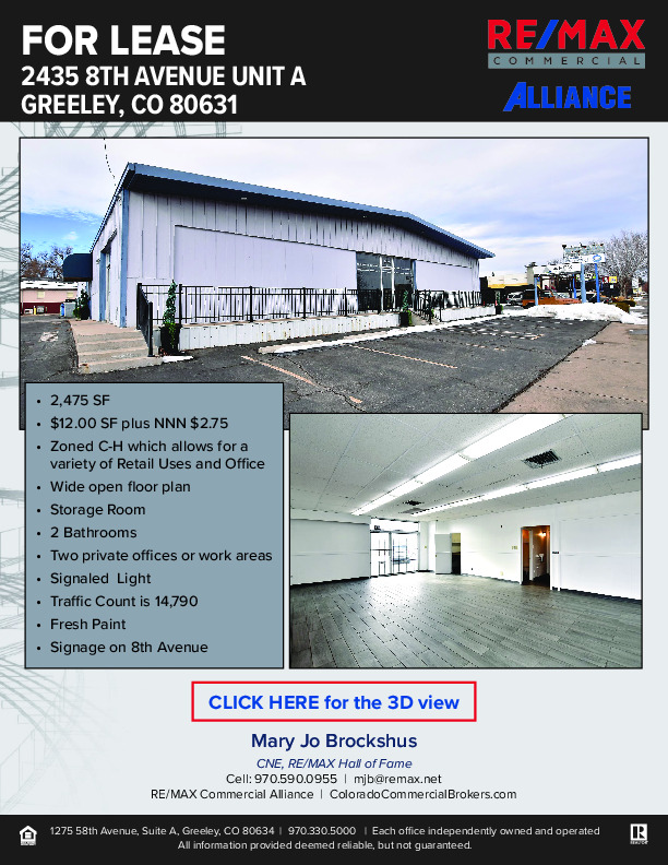 Retail / Office 8th Avenue, 2435 8th Avenue, Unit A, Greeley, CO 80631
