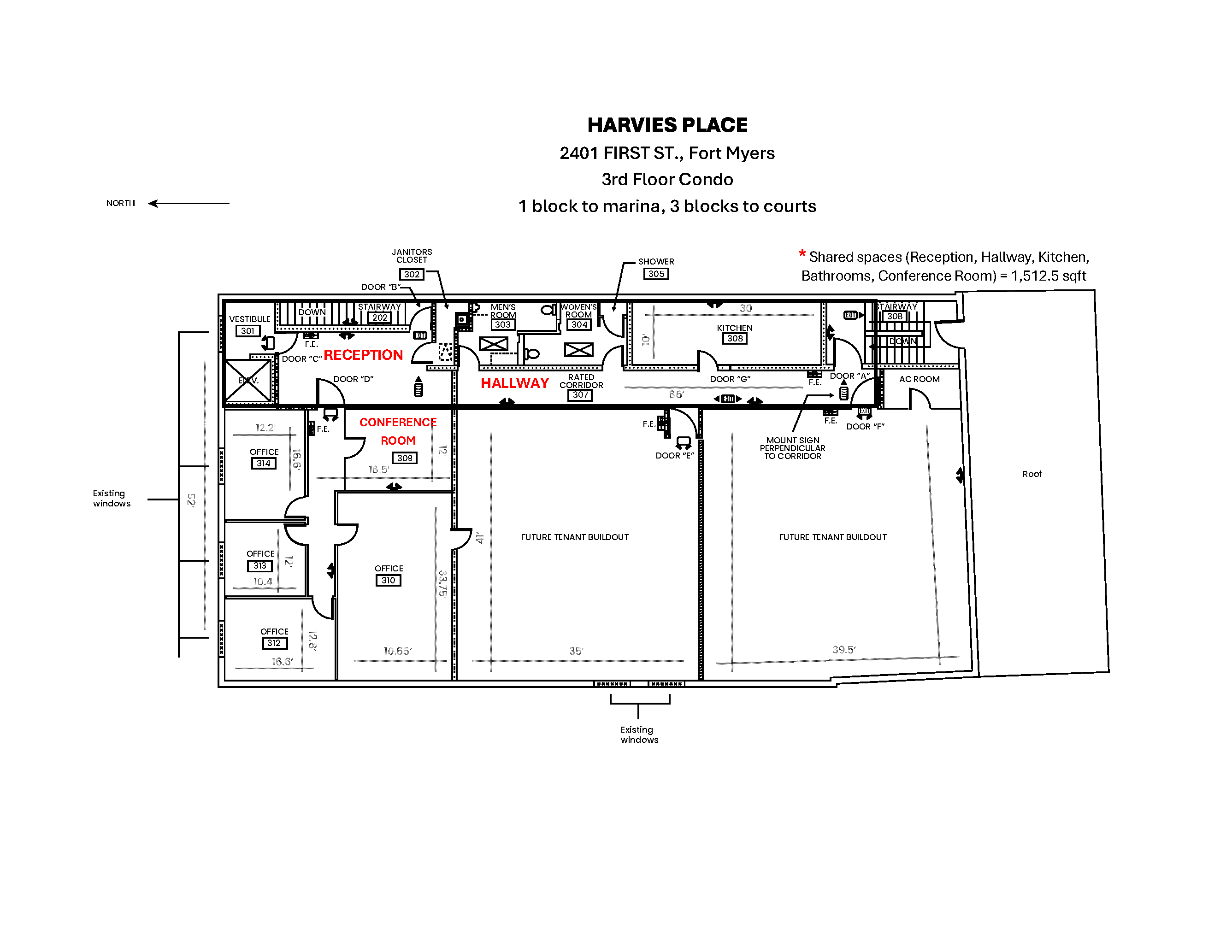 Office Condo Unit For Sale or For Lease, 2401 First Street, Fort Myers, FL 33901