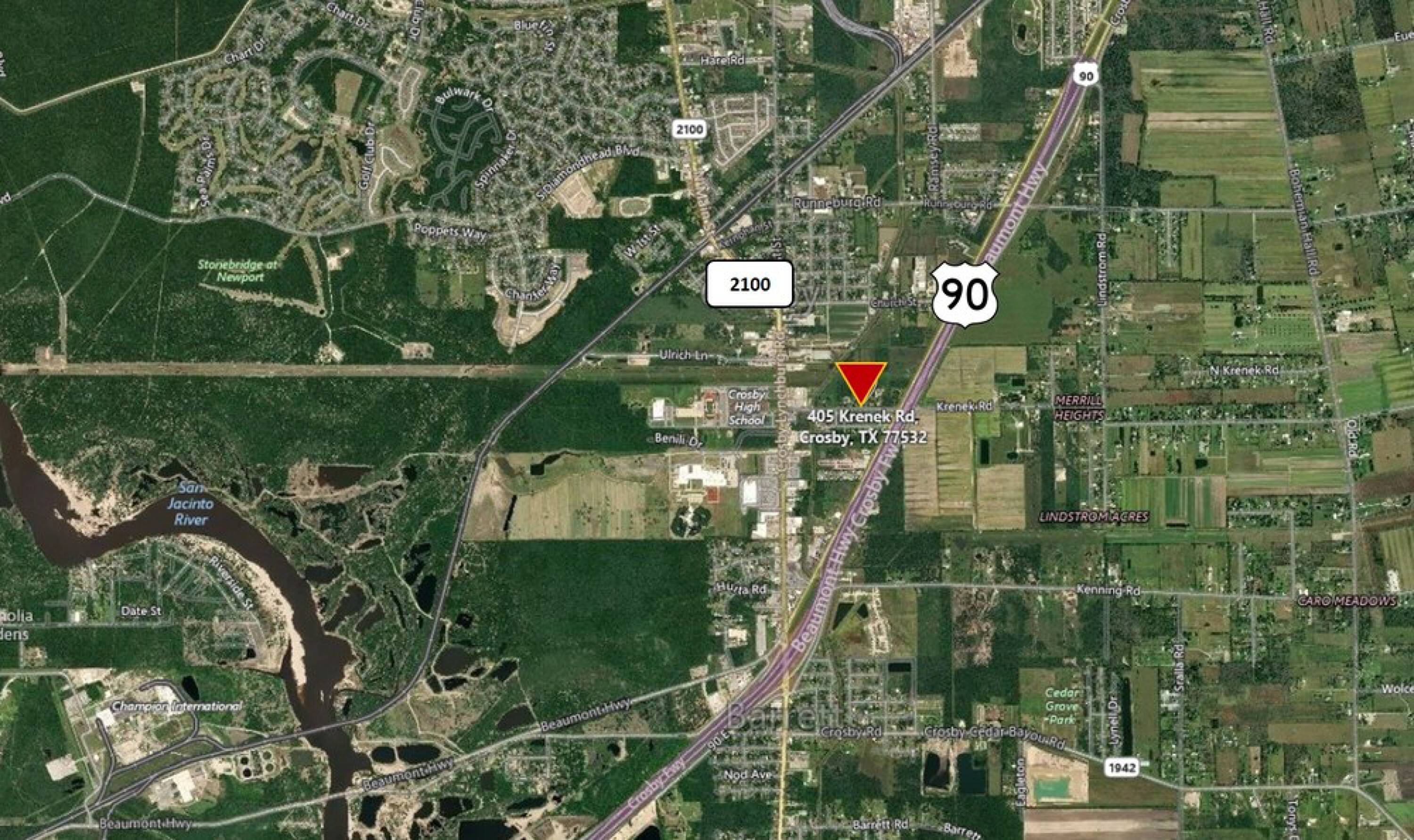 405 Krenek Rd - 9+ AC Unrestricted Land with Office, Northeast Outlier Submarket, 405 Krenek Road, Crosby, TX 77532