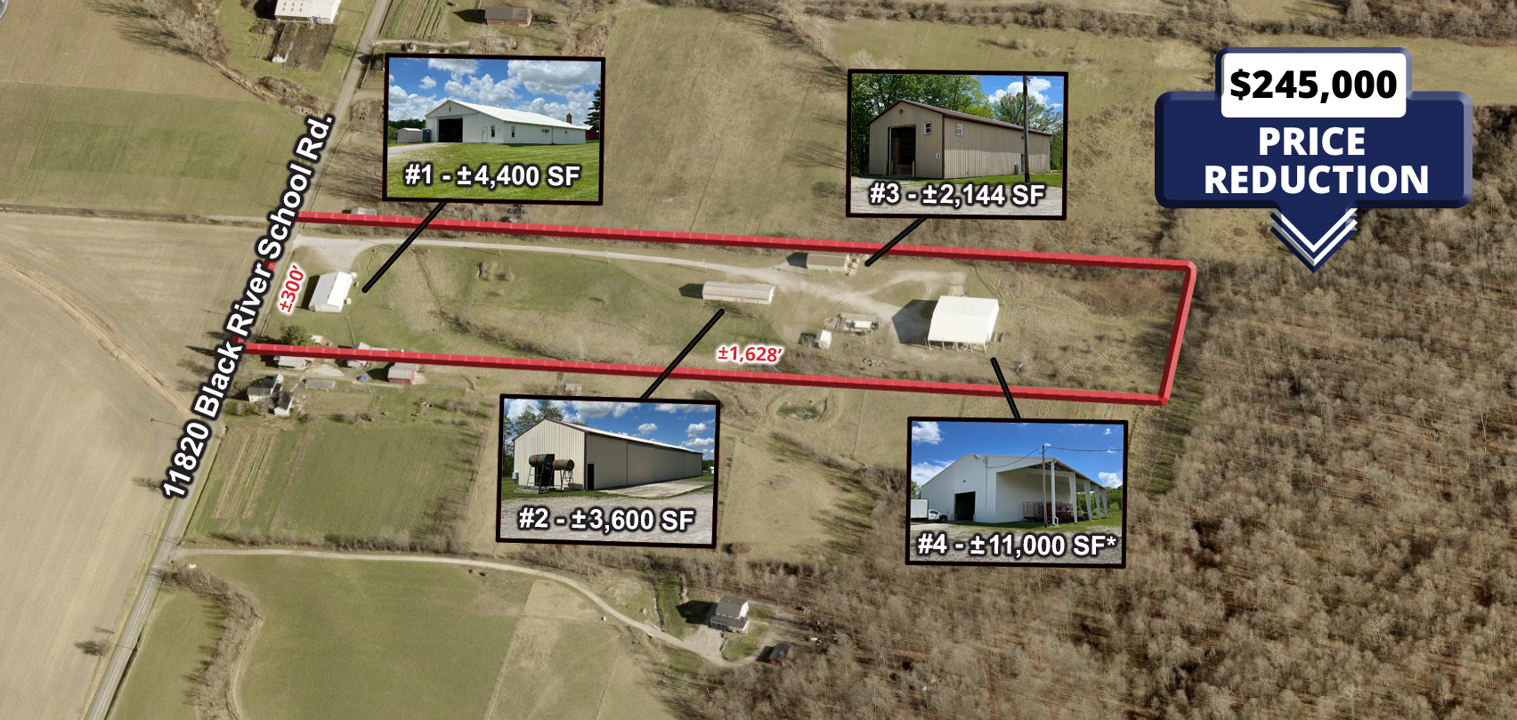 4 Industrial Warehouses on 11+ Acres for Sale