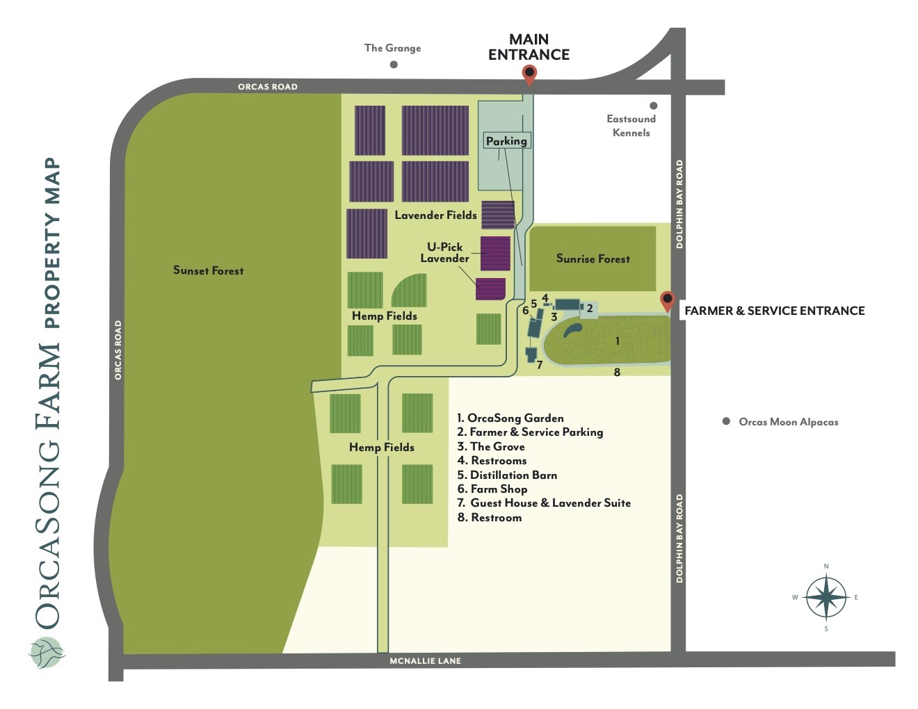 OrcaSong Farm, 280 Dolphin Bay Road, Eastsound, WA 98245