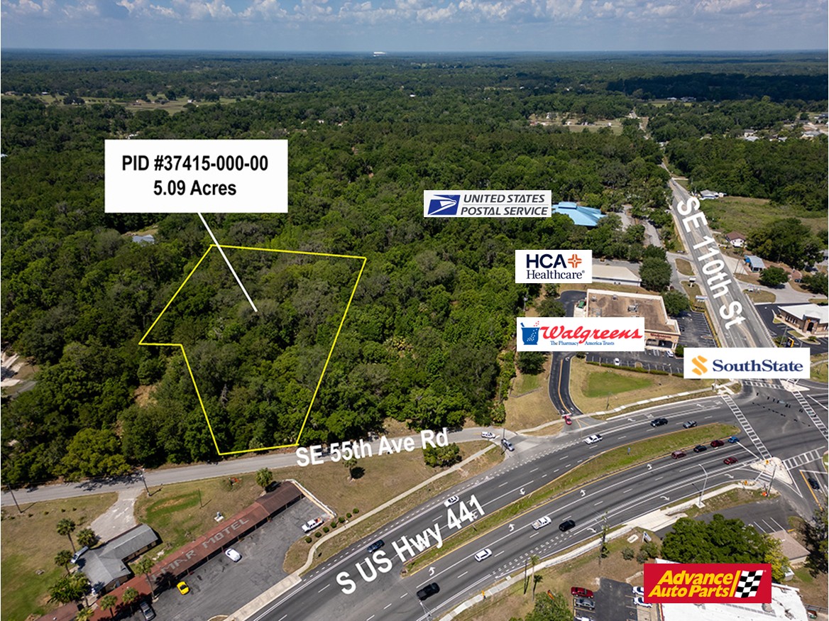 5.09 Acres Zoned B-2 in the City of Belleview, 11144 Southeast 55th Avenue Road, Belleview, FL 34420