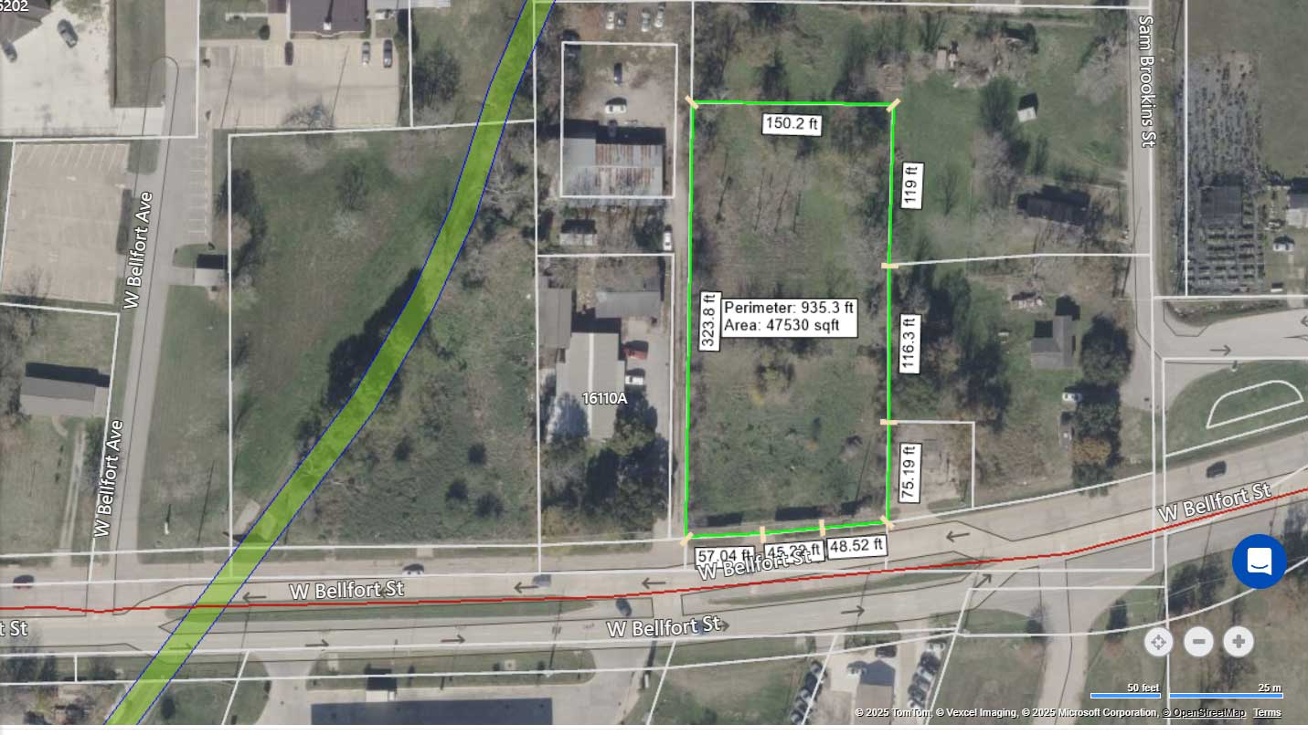 1.05 AC Unrestricted Commercial Land Available in Sugar Land, 16102 West Bellfort Avenue, Sugar Land, TX 77498