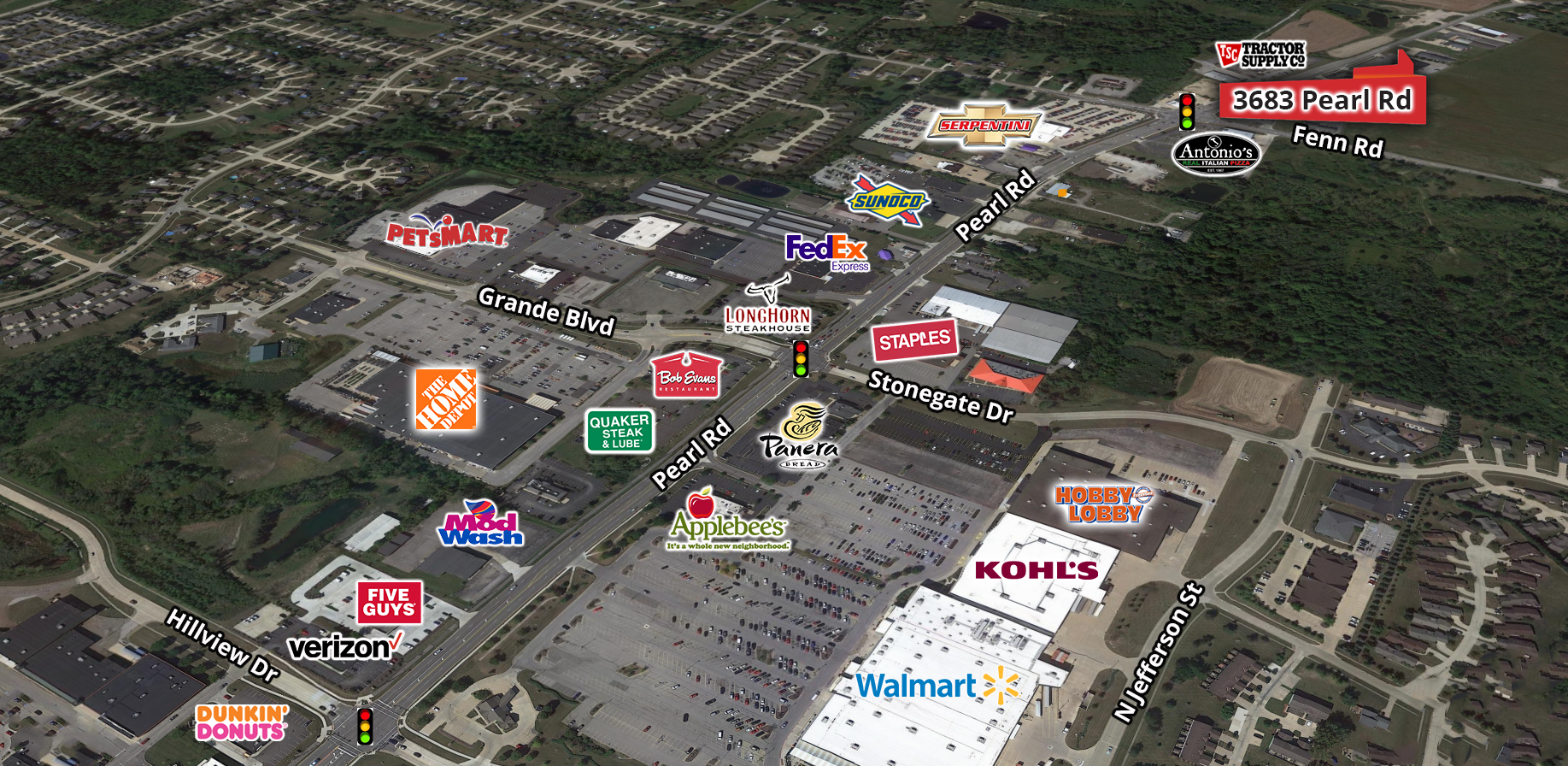 Freestanding Industrial-Showroom Building in Medina Twp, 3683 Pearl Road, Medina, OH 44256