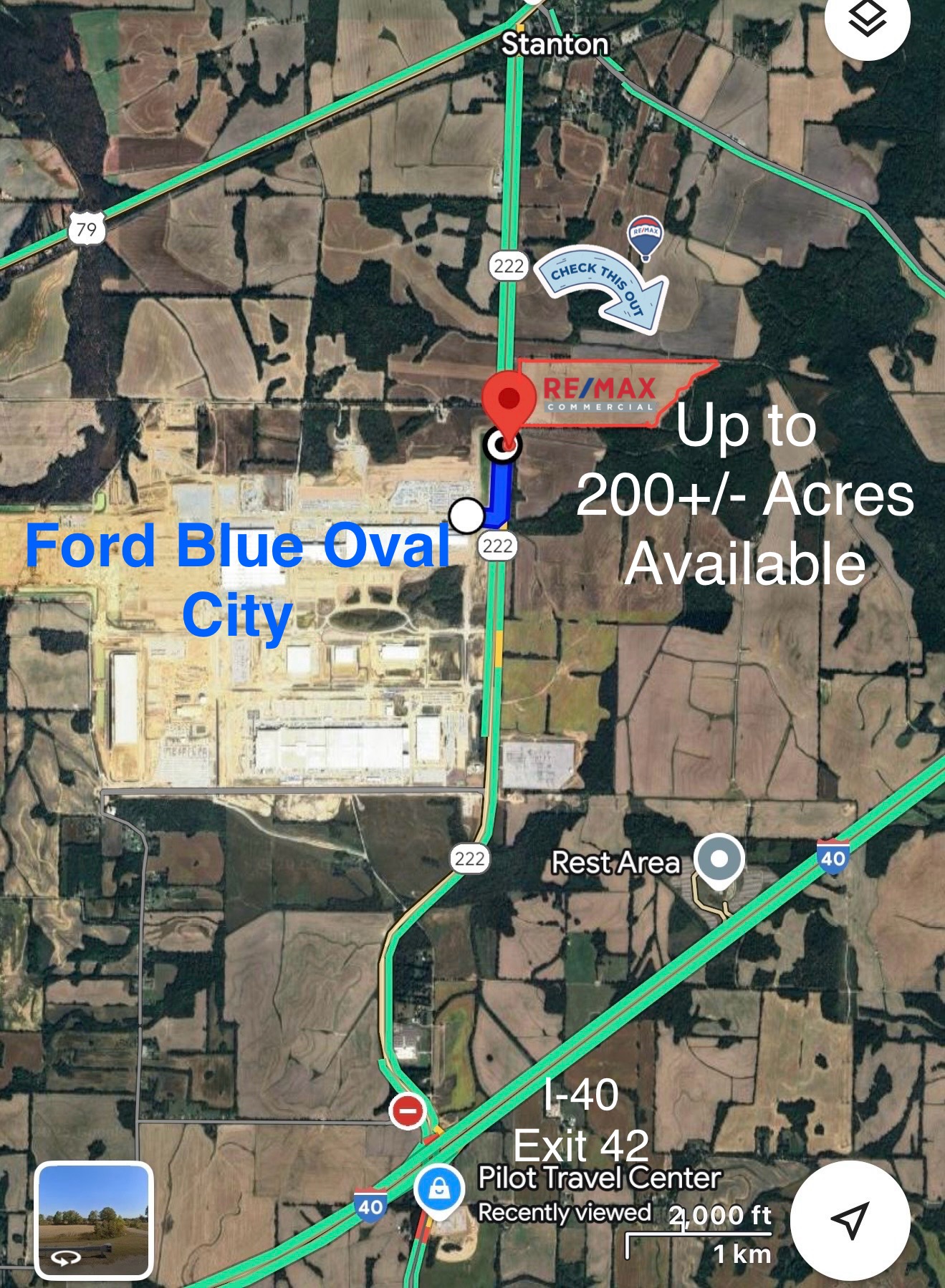 0 Hwy 222 - 1.24 Acres - Across from Ford Blue Oval , Stanton, TN 38069
