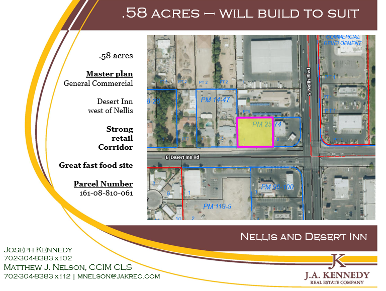 Desert Inn & Nellis build to suit on .58 acres FOR LEASE on 4944 East Desert Inn Road,