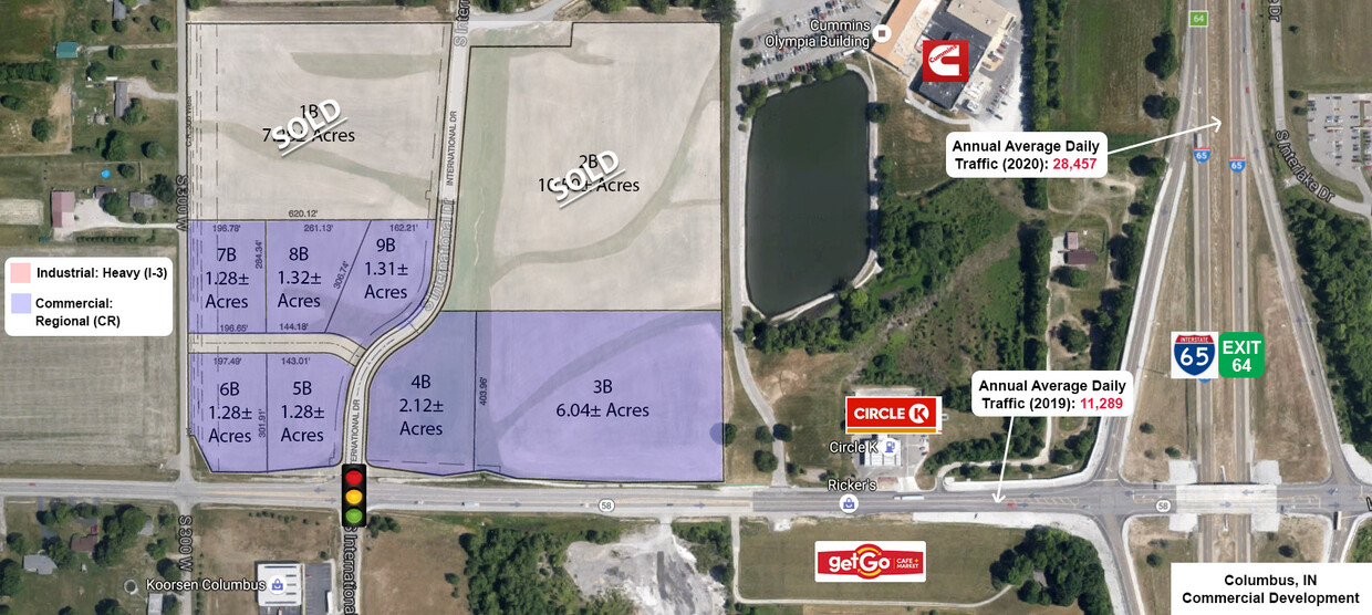 I-65 Exit 64 Commercial/Retail 1.28- 6.04 Acre Lots or all 14.63 Acres for a discounted price