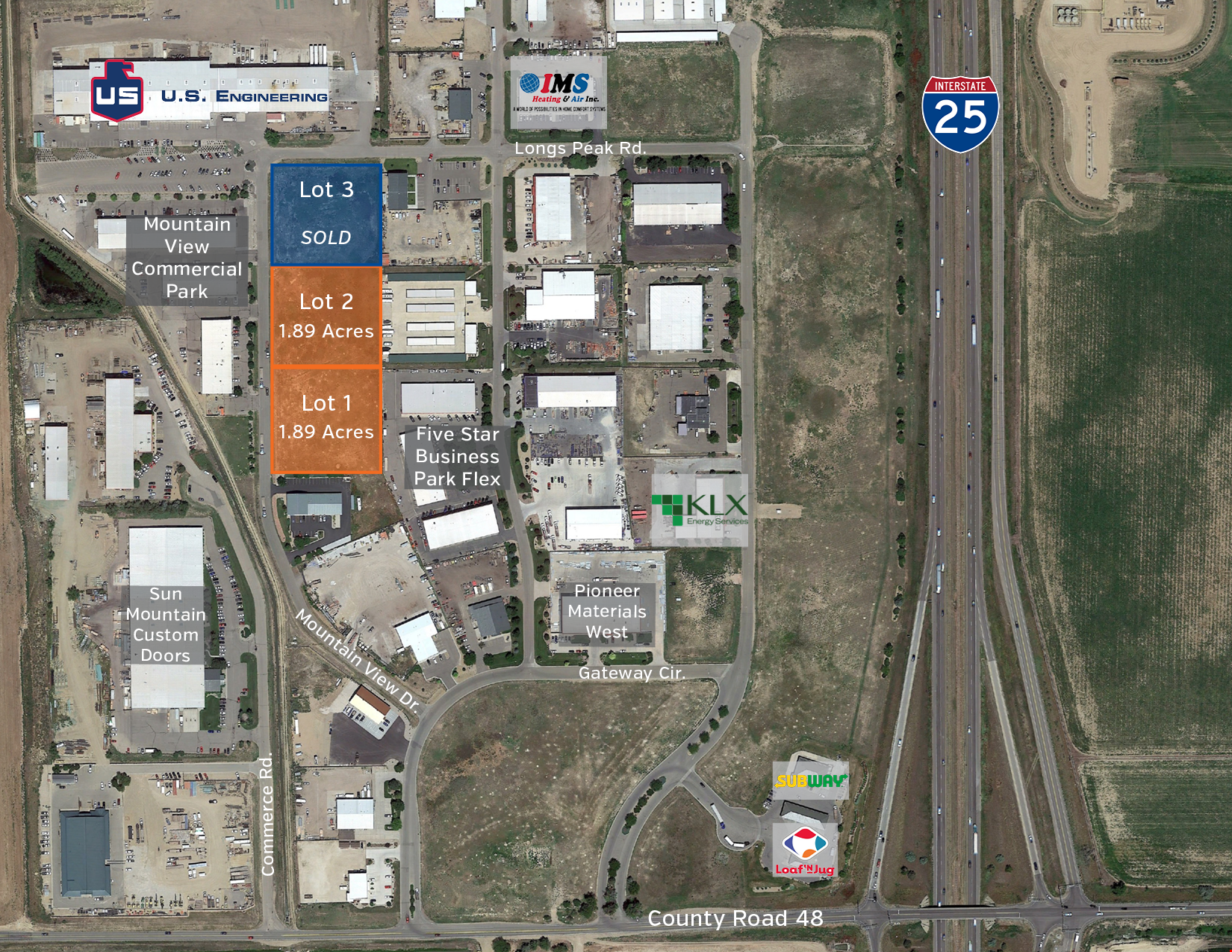 Industrial/Flex Lots -83,328 SF ea..- Gateway Center, Johnstown CO FOR SALE  on TBD Mountain View Dr, realnex.com