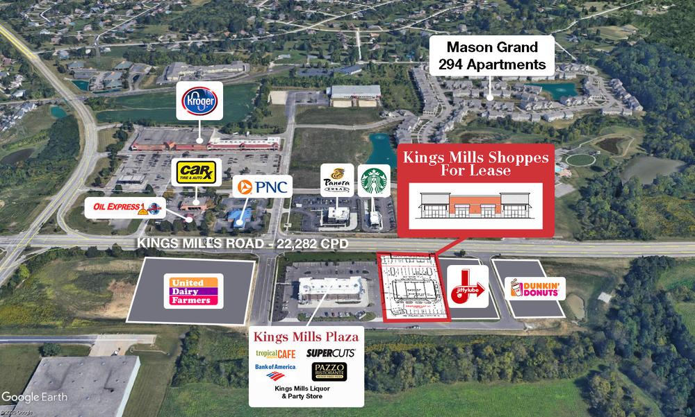 KINGS MILLS PLAZA NEW RETAIL DEVELOPMENT MASON, OH FOR LEASE on