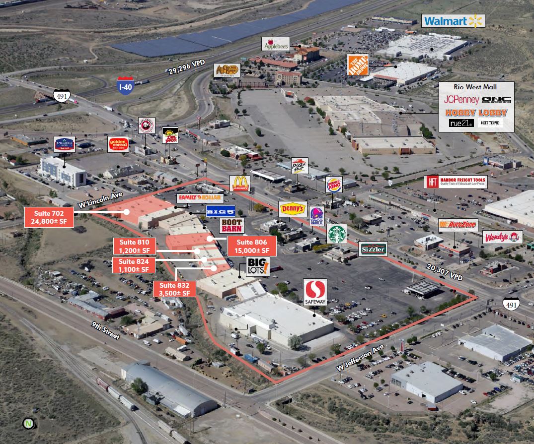 American Heritage PlazaGallup NM FOR LEASE on U.S. 491,