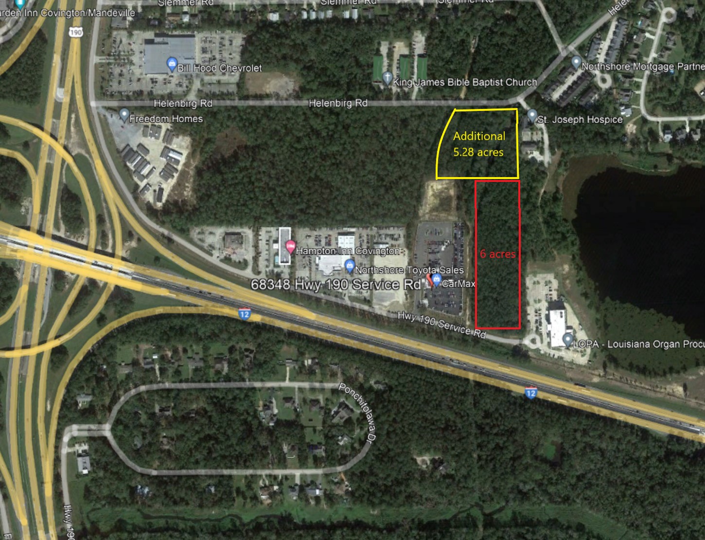 I-12 Frontage Road between CarMax and LOPA