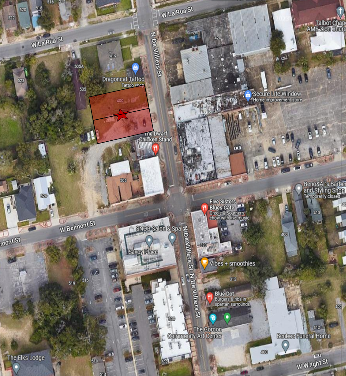 2-Vacant Lots on North DeVilliers St